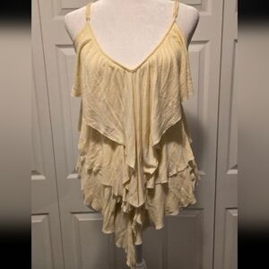 Vintage 1990s American Dream cream colored tiered ruffle top size medium